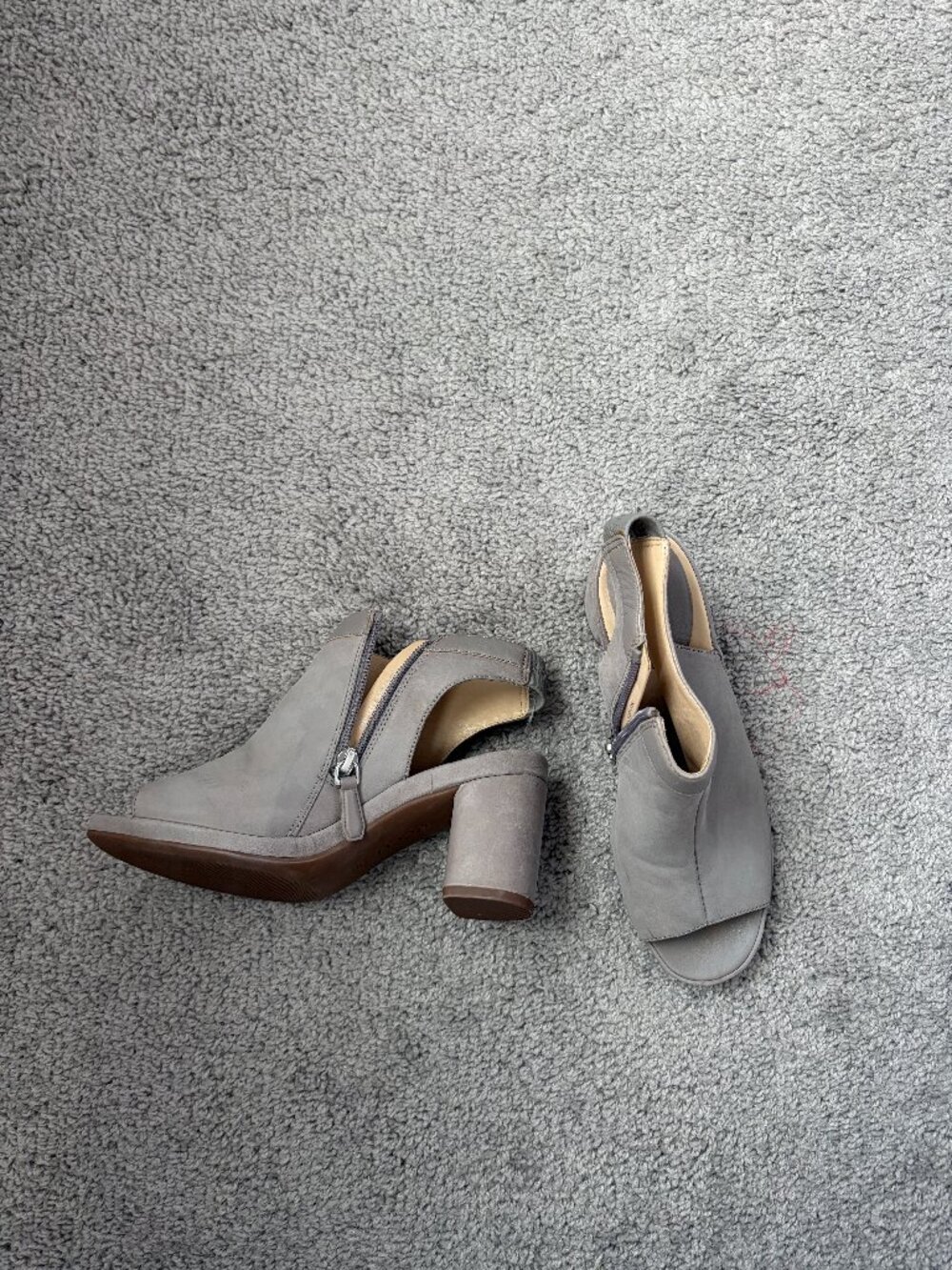 ECCO suade gray booties